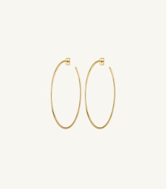 Golden Brass Long Round Earrings